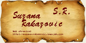 Suzana Rakazović vizit kartica